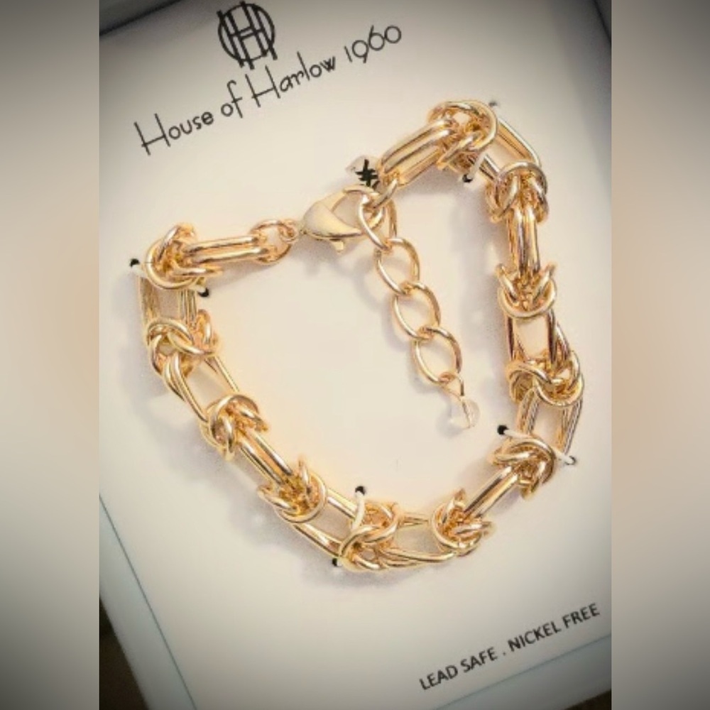 House of Harlow 1960 Gold-Plated Link Knot Bracelet